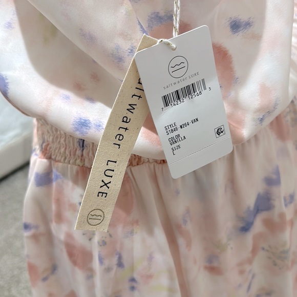 Designer Satin Floral Dress - Picture 4 of 4